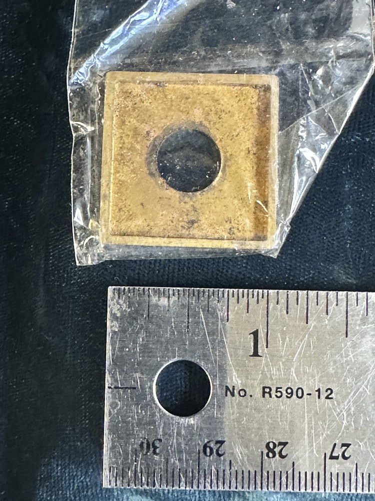 1” Solid Cast Brass Square Check Rings with 3/8 IPS ( 3/8” ) Slip Hole- 2 PCS