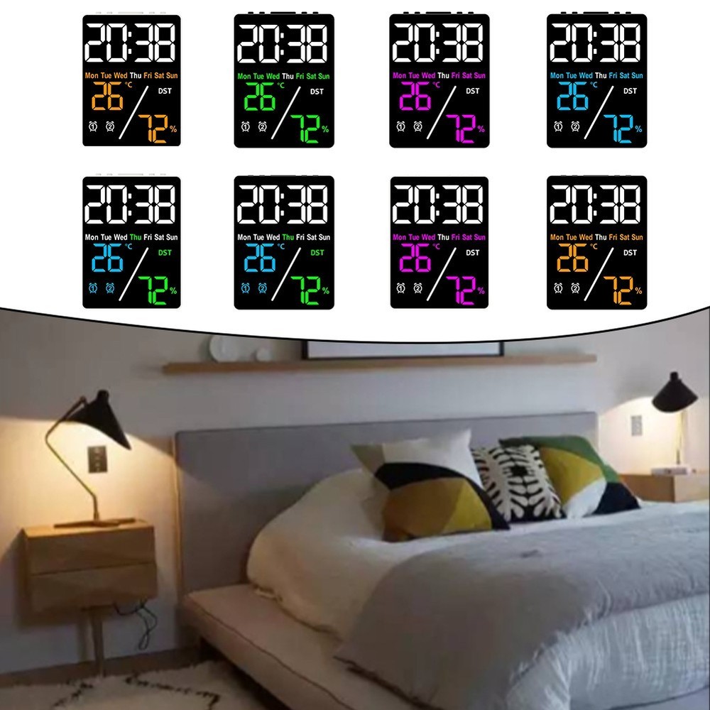 Electronic Clock with Temperature Humidity and Clear Display for Indoor Use