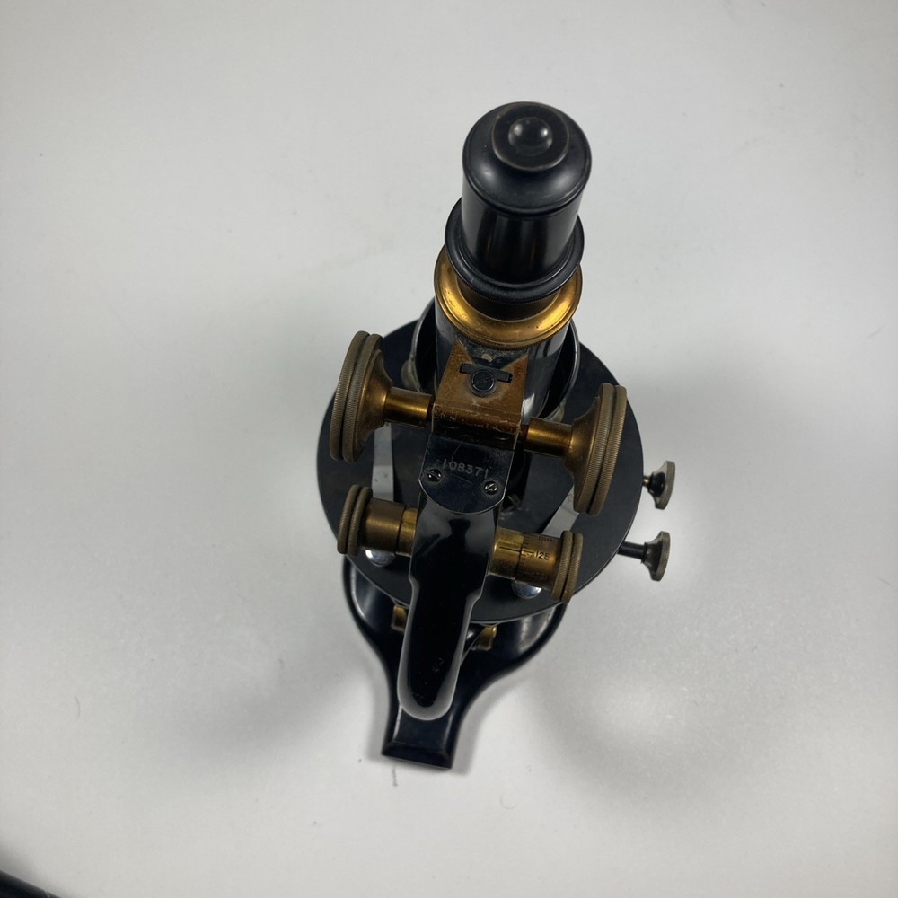 Vintage Spencer Buffalo Cast Iron & Brass Microscope w/Case