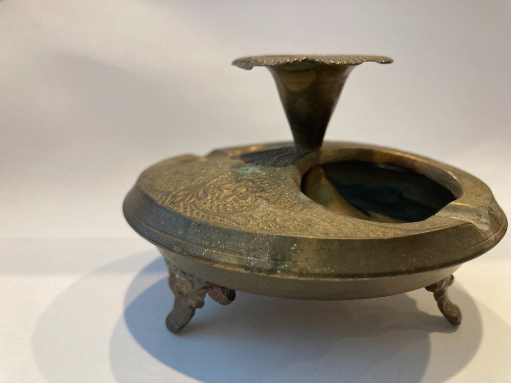 Vintage Brass Etched Incense Burner