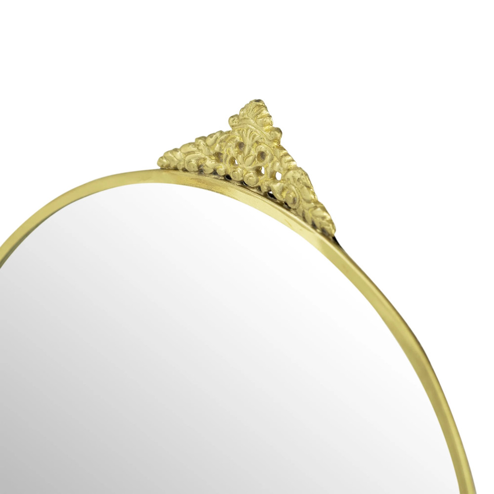 Gold round Metal Standing Vanity Mirror 8" X 9"