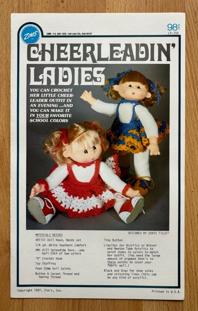 ZIM'S UNcut Pattern ~ Cheerleadin' Ladies ~ 1987 Crochet Pattern