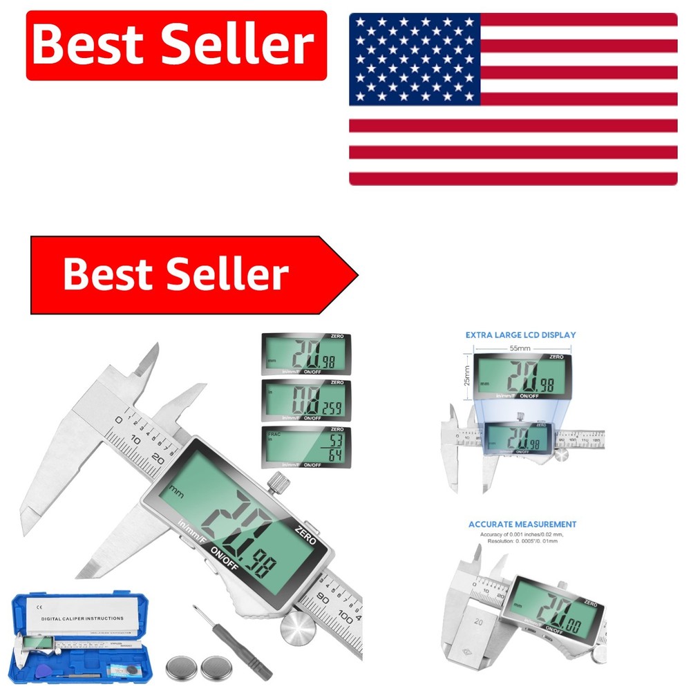 Multi-Mode Digital Caliper 6 Inch - Durable with Extra Screen & User-Friendly