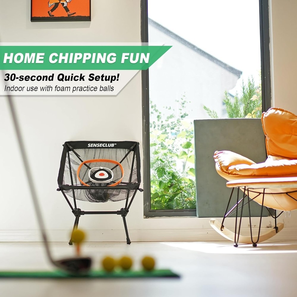 Easy Setup Golf Chipping Net with Mat & Balls - Perfect for Home Practice