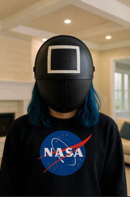 Squid Game Guard Mask Square Replica 1:1 Retractable A+ Quality