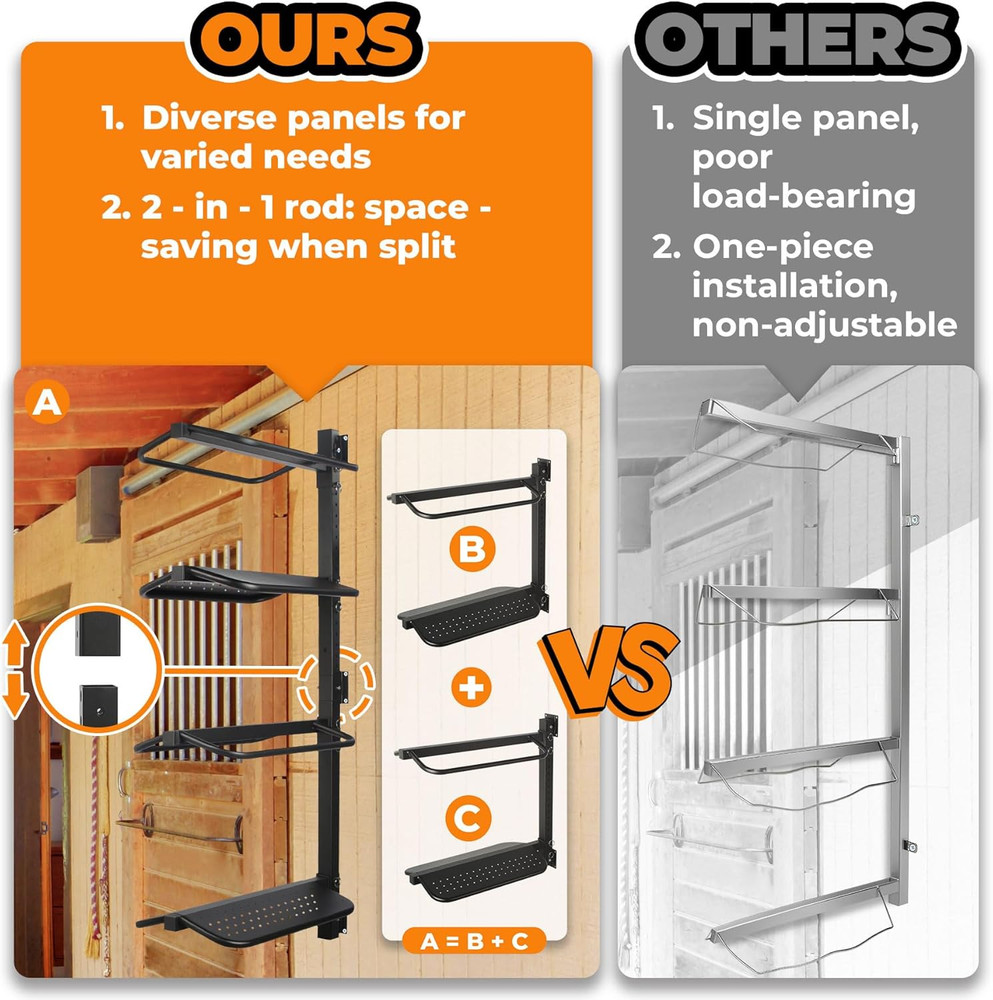 Split-Type Saddle Rack,4 Tier Heavy Duty Wall Mounted Saddle Rack,Saddle Stand D
