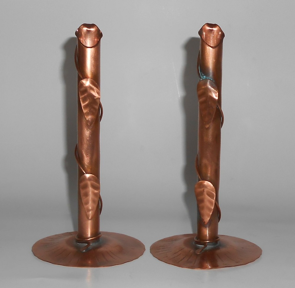 Pair Drumgold Utah Handmade Copper Candlestick Holders