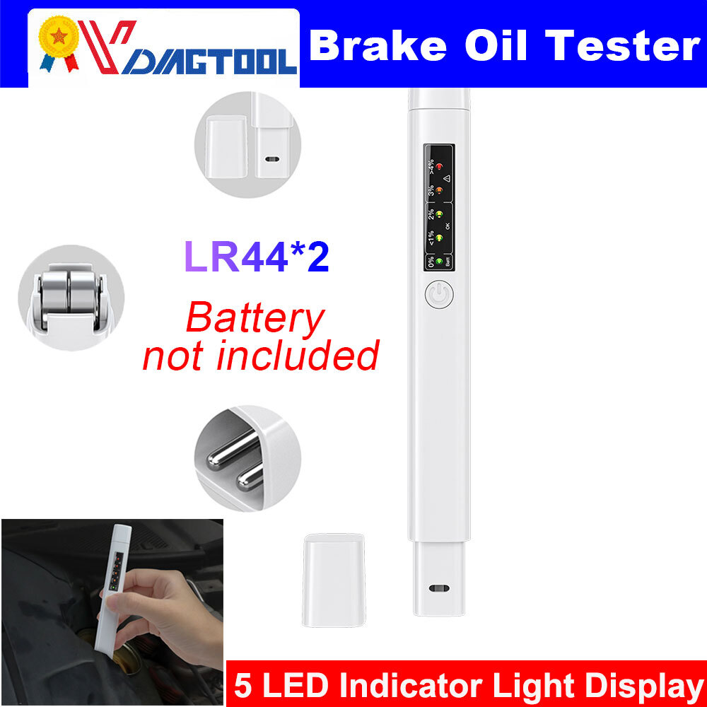 Auto Liquid testing Brake Fluid Tester pen 5 LED Light display for DOT3/DOT4