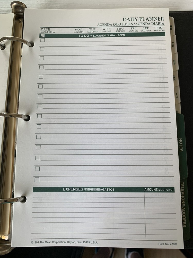 Vintage 1995 Mead Cambridge Day Planner Complete Refill Set New Open Package