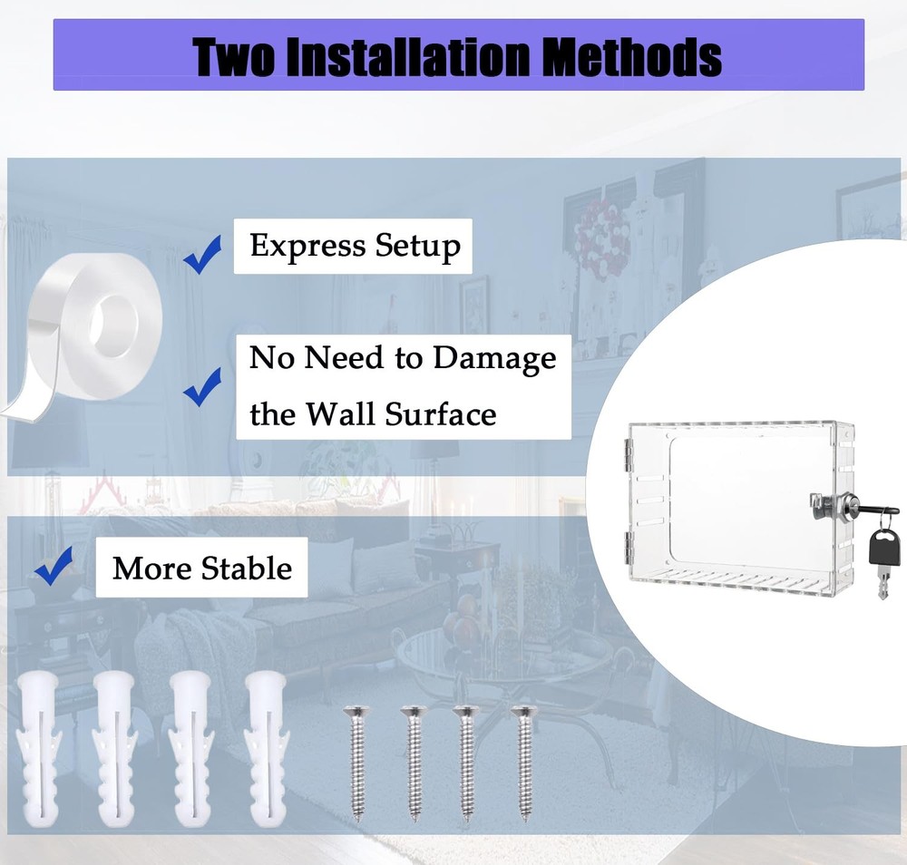 Thermostat Lock Box Cover Large with Key...
