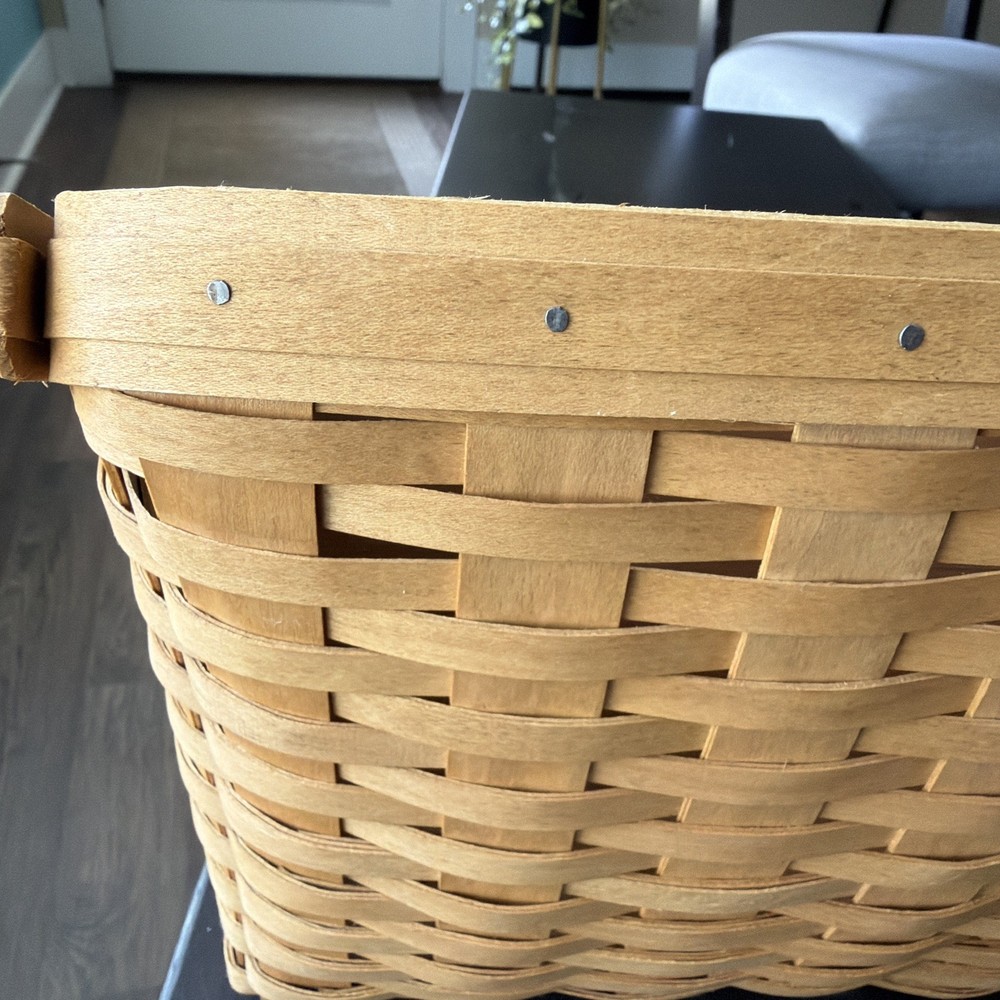 Longaberger 2004 Large Desktop Basket w/ Dividers & Plastic Protector Excellent!