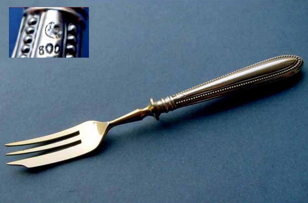 1. By 2. Fork/Kitchen Fork , 800er Silver, XIX C.C204