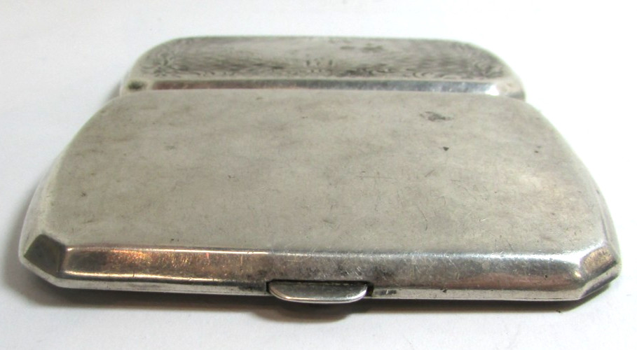 Vintage Art Deco Signed Sterling Silver Engraved Cigarette Case NOT SCRAP