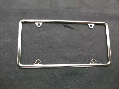 PLAIN CHROME LICENSE PLATE FRAME 1/4 FRAME VINTAGE CARS