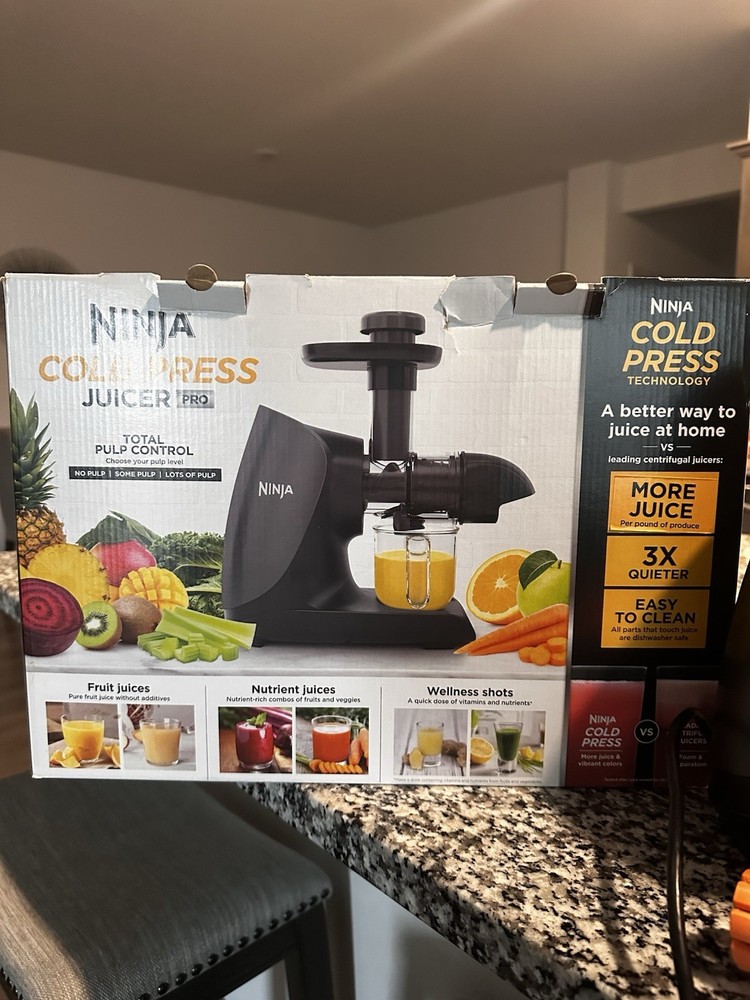 Ninja Cold Press Juicer Pro Slow Juicer with Total Pulp Control, Black