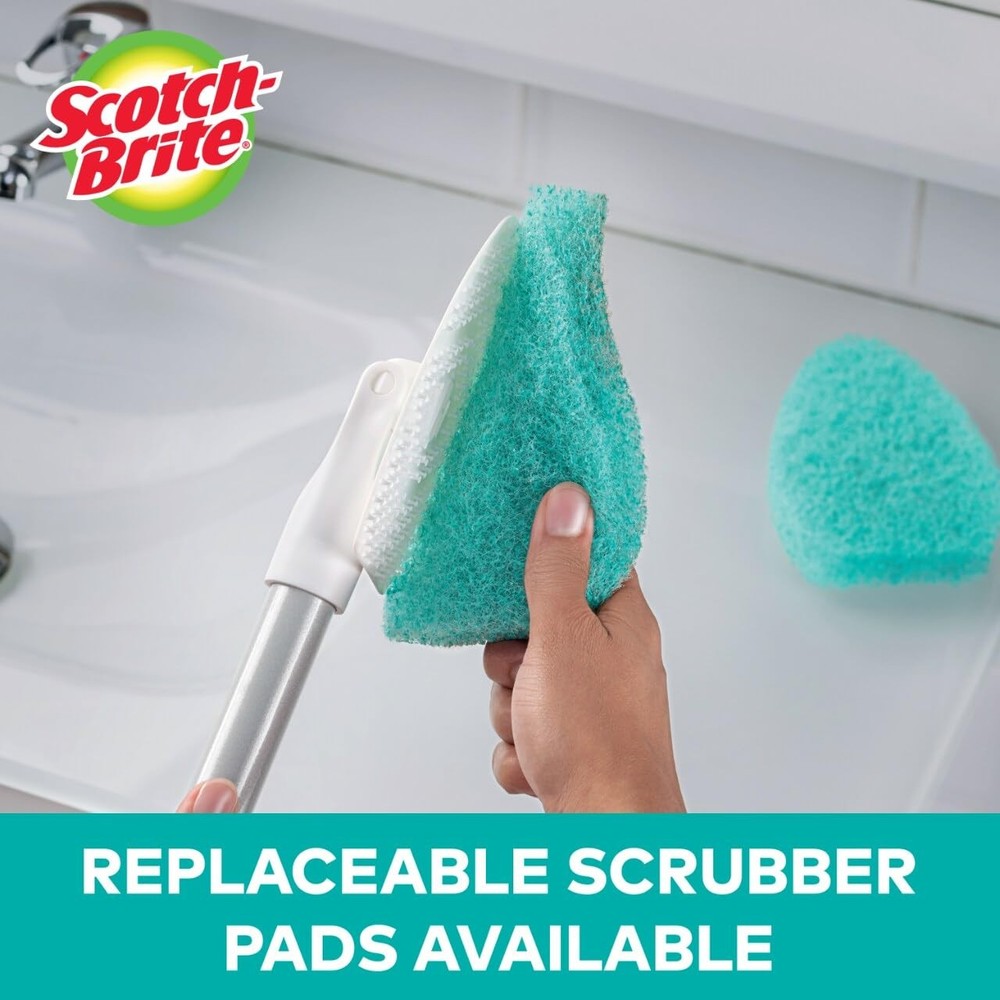 Scotch-Brite Extendable Tub Tile Scrubber Kit, Includes 1 Handle and 3