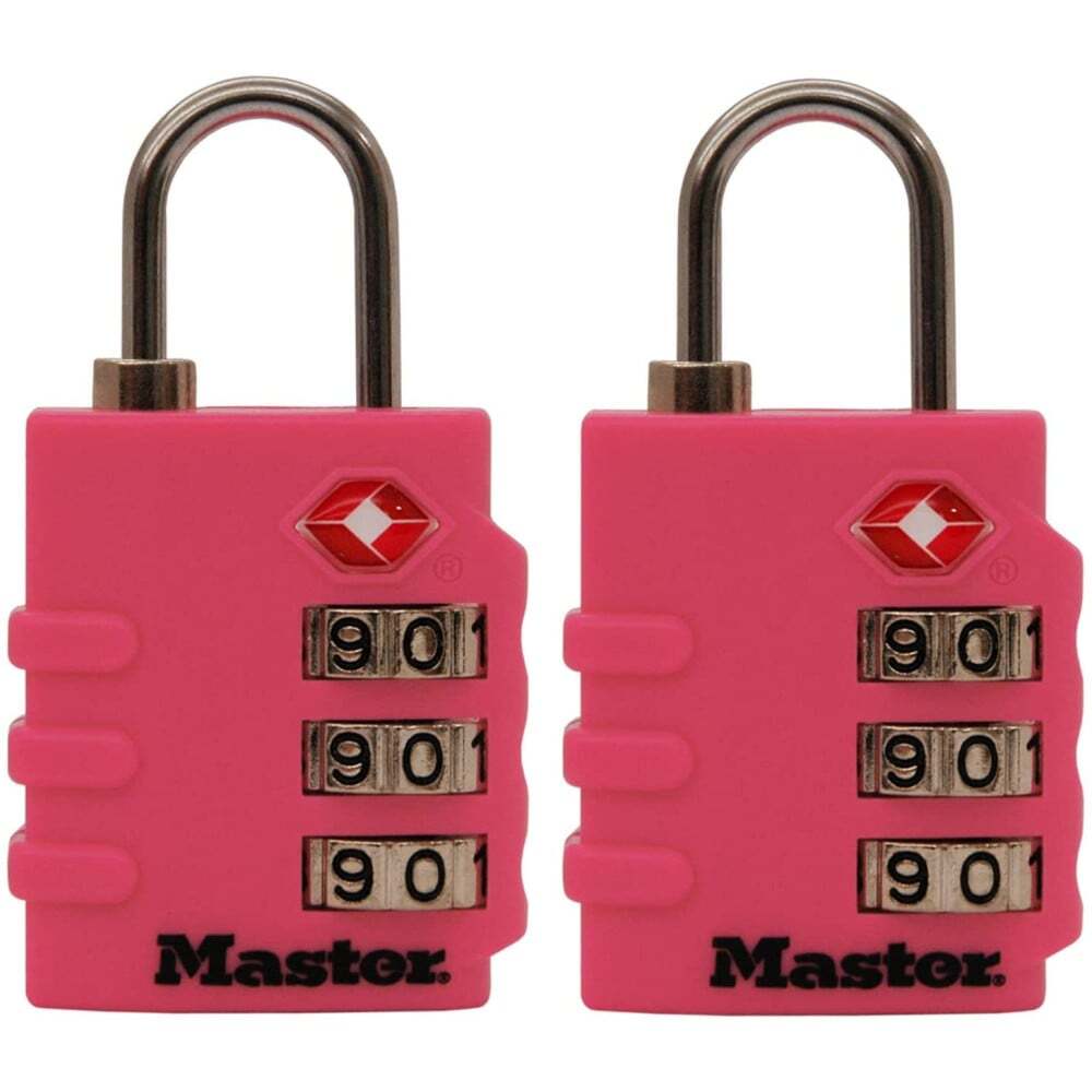 Master Lock Luggage Lock 1 3/8'' 3 Dial Combination 2Pk