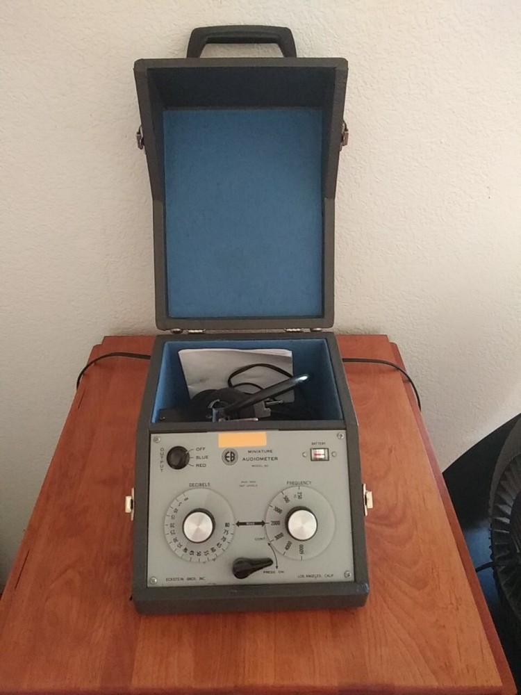 1982 Vintage Eckstein Bros., Inc. EB-60A Miniature Audiometer With Case