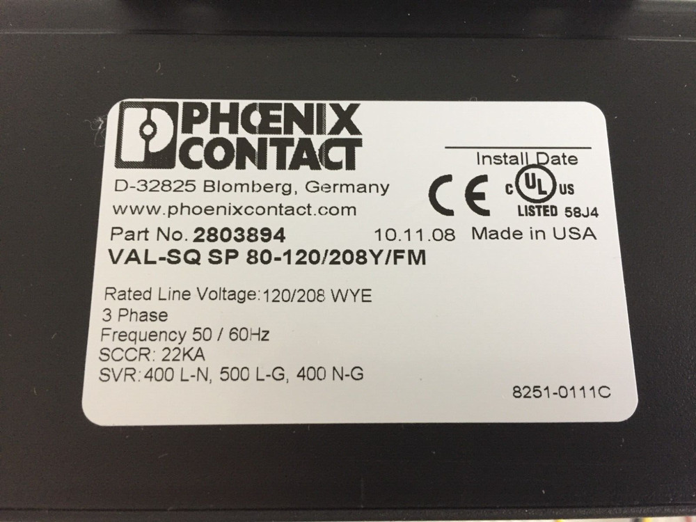 PHOENIX CONTACT 2803894 SURGE SUPPRESSOR..187