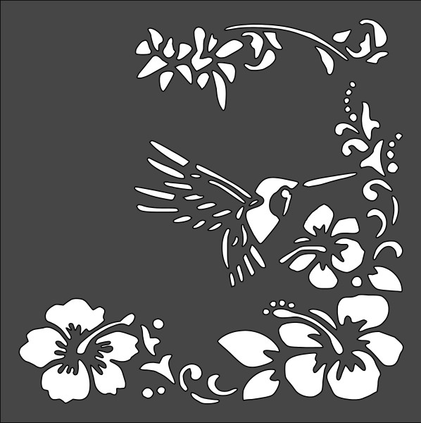 6"x6" Clear Plastic Stencil - Hummingbird (SN79)*****