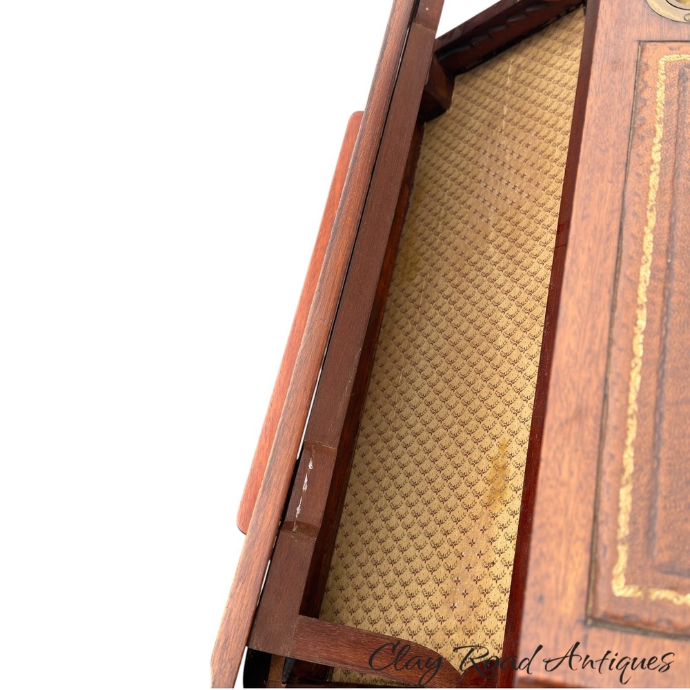 Antique Regency writing reading table combination drawing leather top 19th