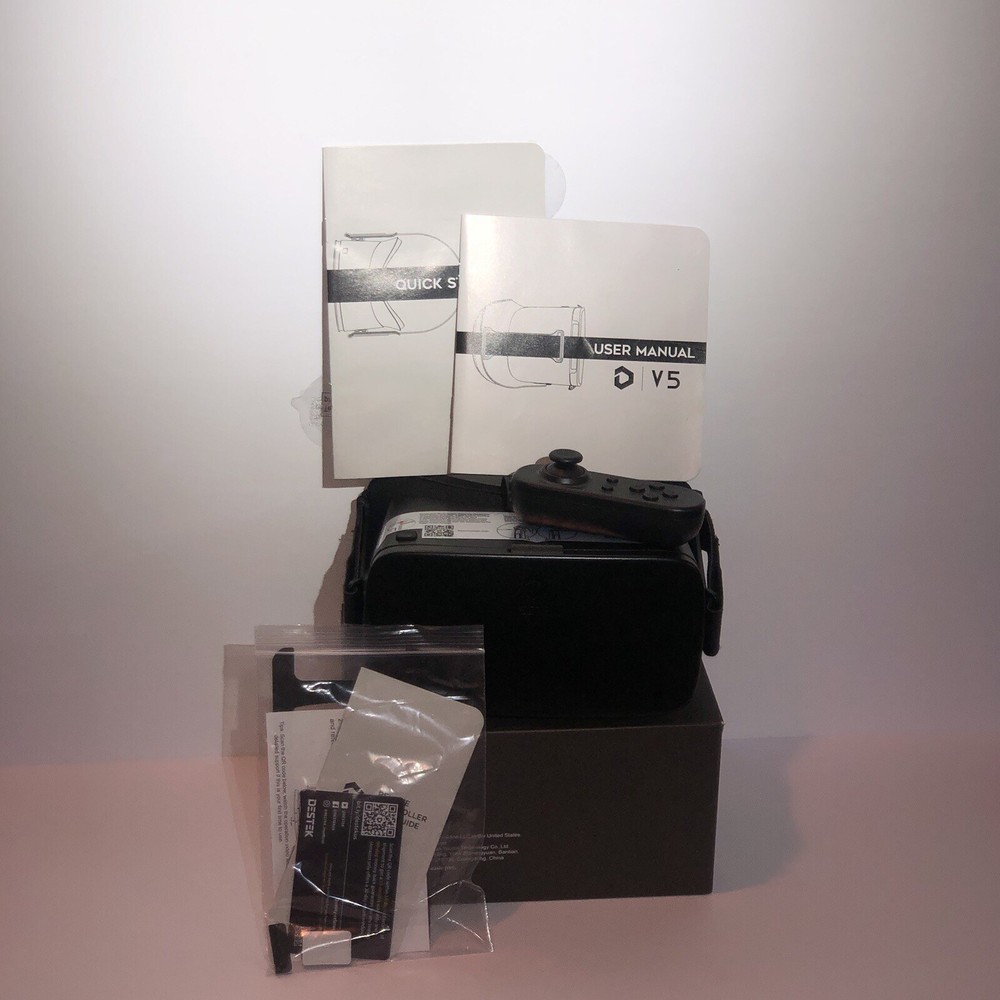 DESTEK V5 VR Headset/iPhone 13/12/11 /Samsung/Android with Controller/Black