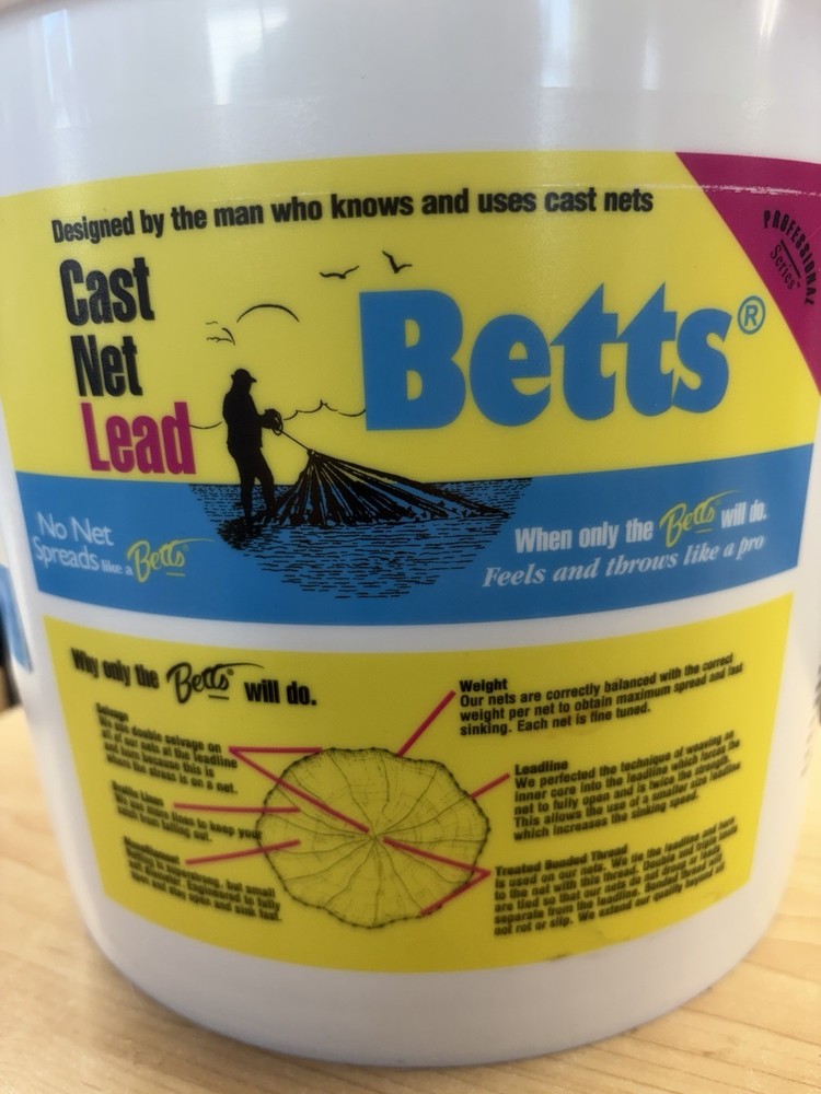 Betts Deep Hole Cast Net With Webbing 8 Foot Mono 1 in mesh