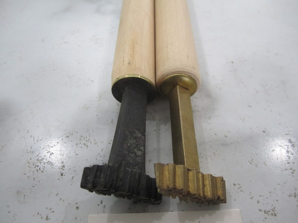 Brass Bookbinding Finishing Tool-Hand Stamp. Matching Pair. # 13