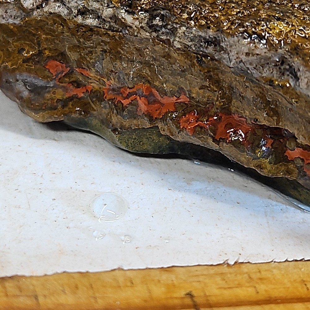 Moroccan seam agate rough, beautiful color and pattern. 10.2oz.