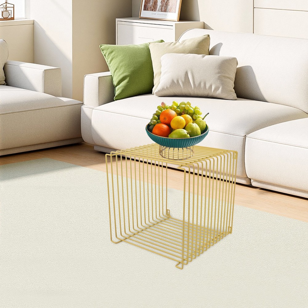 Iron Multi-Purpose Square Side Table Side Table Square Cage End Table