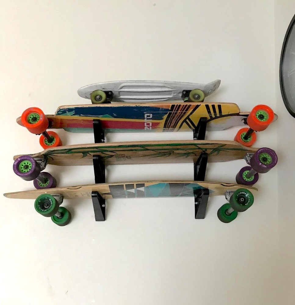 Longboard Wall Rack, Triple Longboard Storage