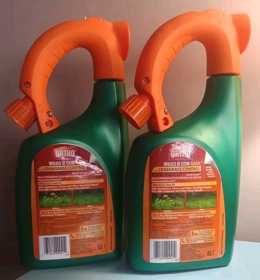 (2) Ortho Weed B Gon MAX Weed Killer Plus Crabgrass + Broadleaf Control 32 oz Ea