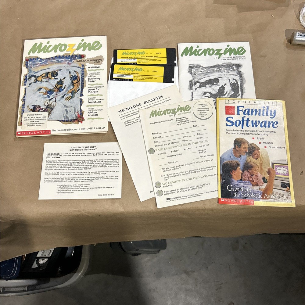 Scholastic Wizware Microzine  Software  1988 classroom publishing series