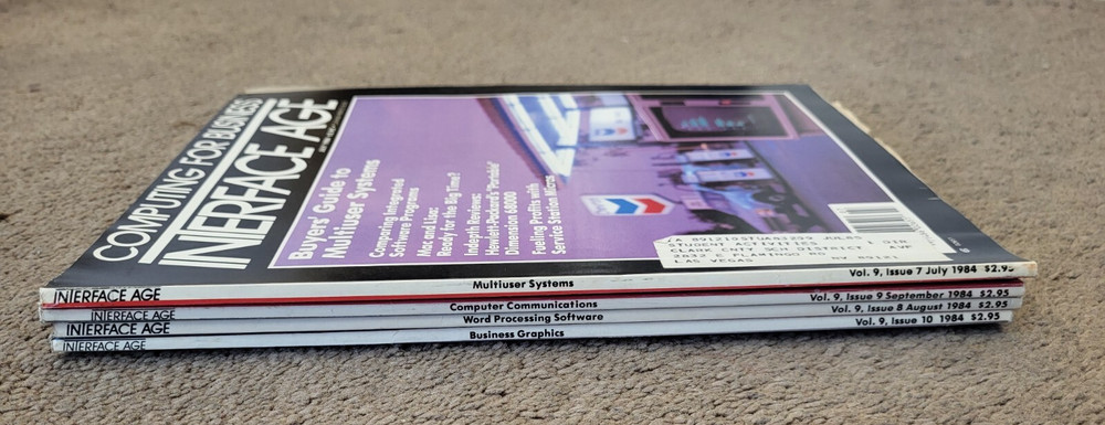 4 Computing For Business Interface Age Computer Magazines July Aug Sept 1984 VTG