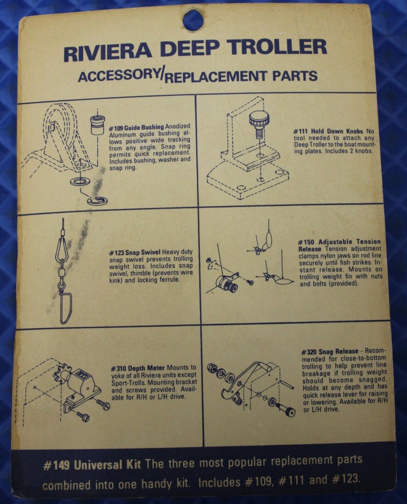 Riviera Deep Troller Accessory Replacement Parts CHOOSE YOUR ITEM!