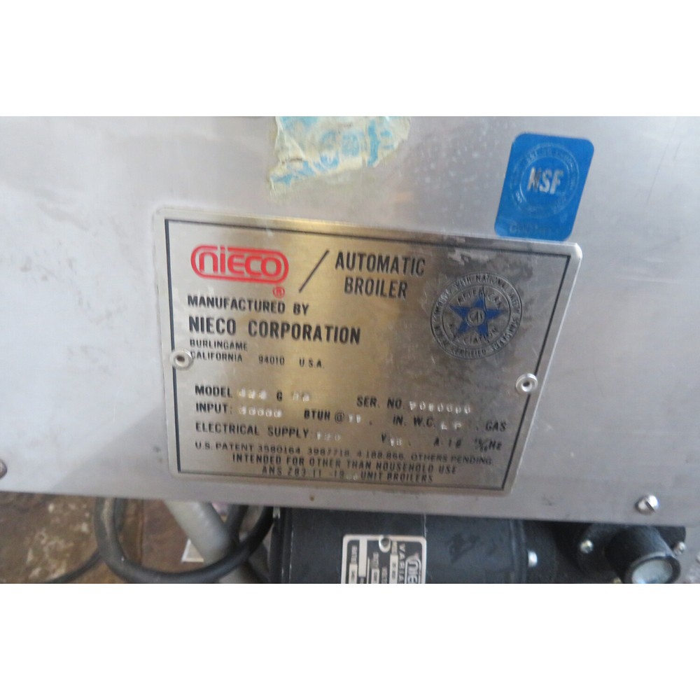 Nieco 424GRA Automatic Broiler, Sold As Is