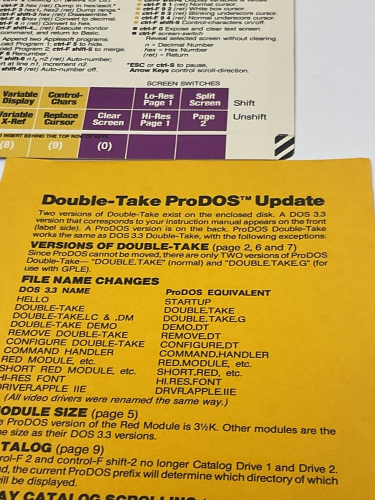 Vintage Apple II Plus IIe Software Beagle Bros Double-Take