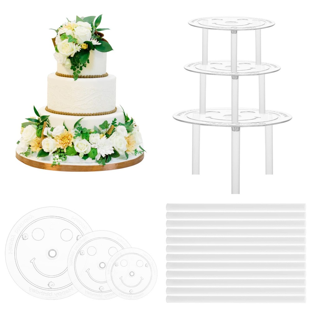 Cake Tier Stacking Kit Clear Cake Separator Plates Cake Dowels