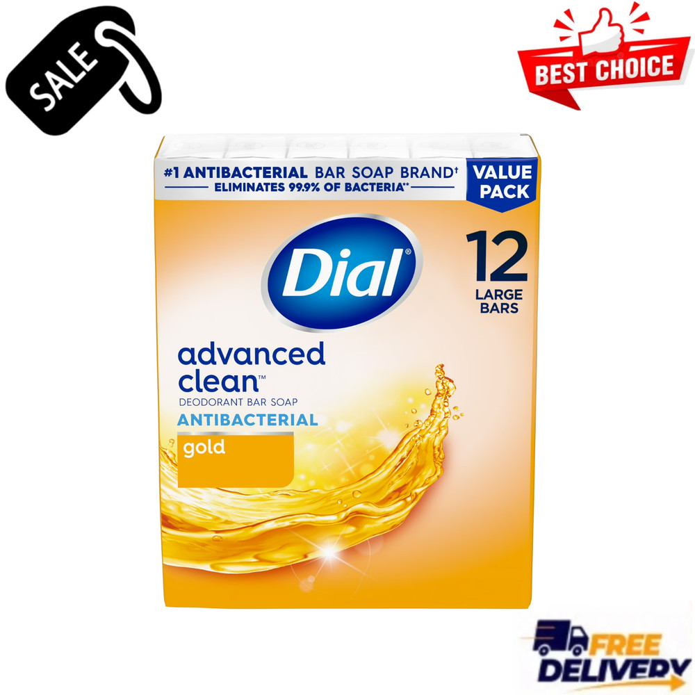 Dial Gold Antibacterial Deodorant Bar Soap, Advanced Clean Deep Cleanse Bar, 4oz
