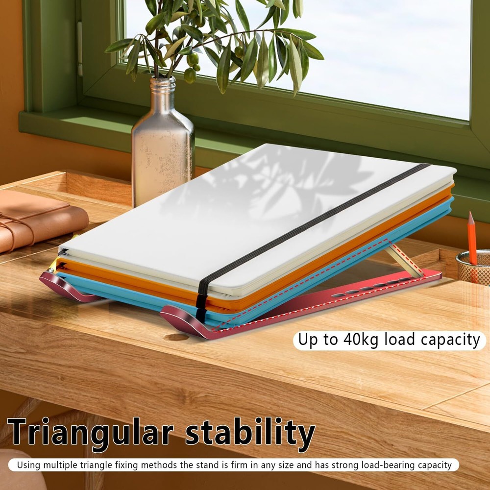 Laptop Stand, Computer Tablet Adjustable Aluminum Foldable D102 Red