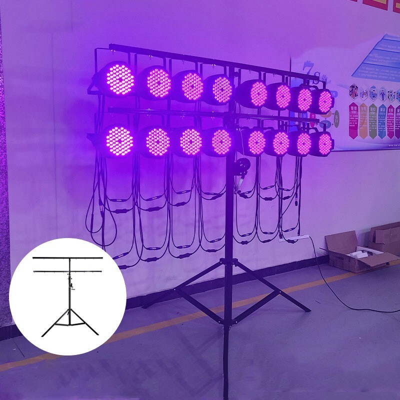 16 Lights Double Deck Stage Bracket Hand-cranked Stage Par Light Tripod Stand