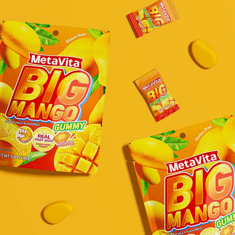 1 Pack Peeleble Gummy Mango Peeling Candy Mango Gummy Candy Individually Wrapped