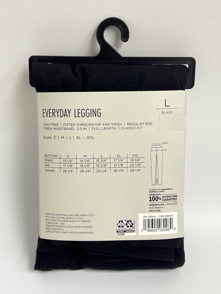2 PACK - West Loop-Everyday Legging - Black, L - Fitted Full Length Classic Fit