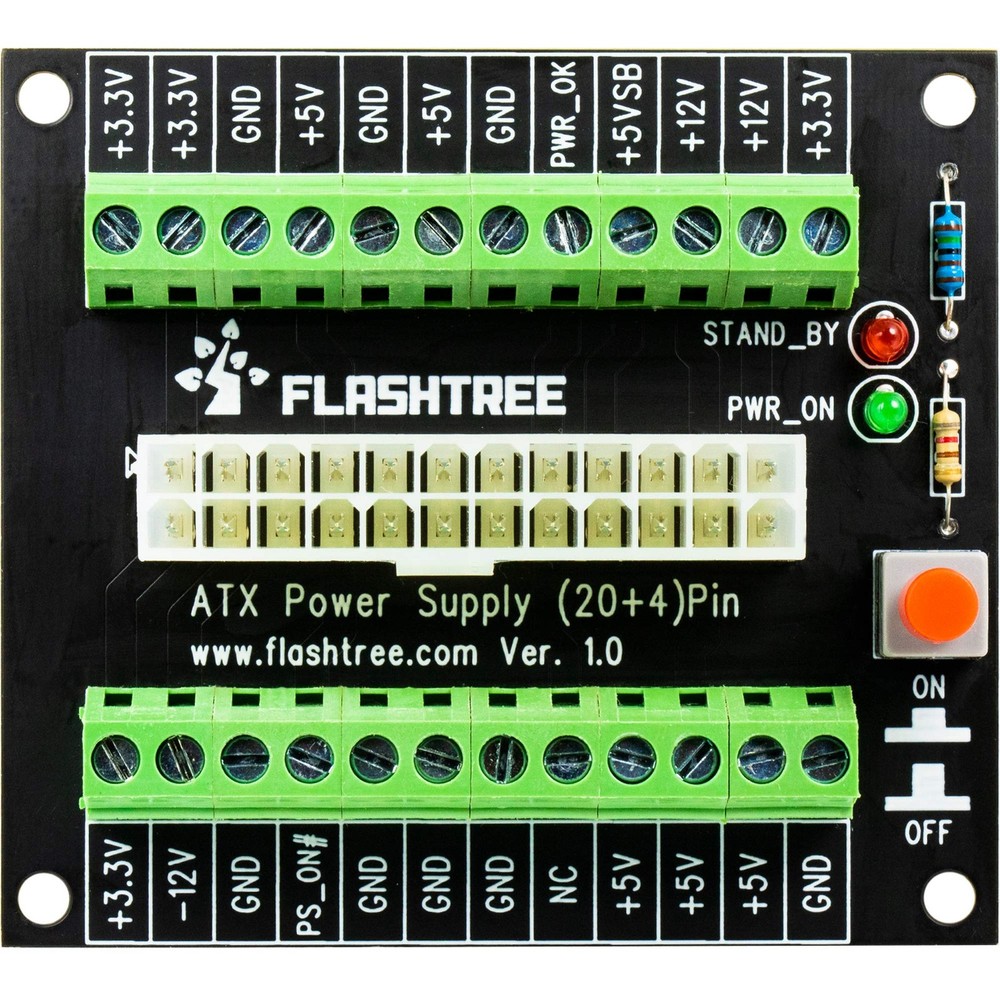 flashtree 24/20-pin ATX DC Power Supply Breakout Board Module… (24 Pins...