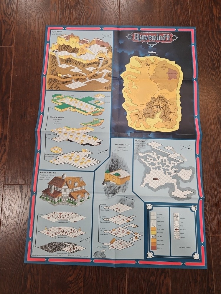 TSR Ravenloft Forbidden Lore - Poster Map Only!
