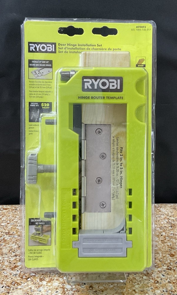 Ryobi A99HT3 Door Hinge Router Template Includes FREE Bits