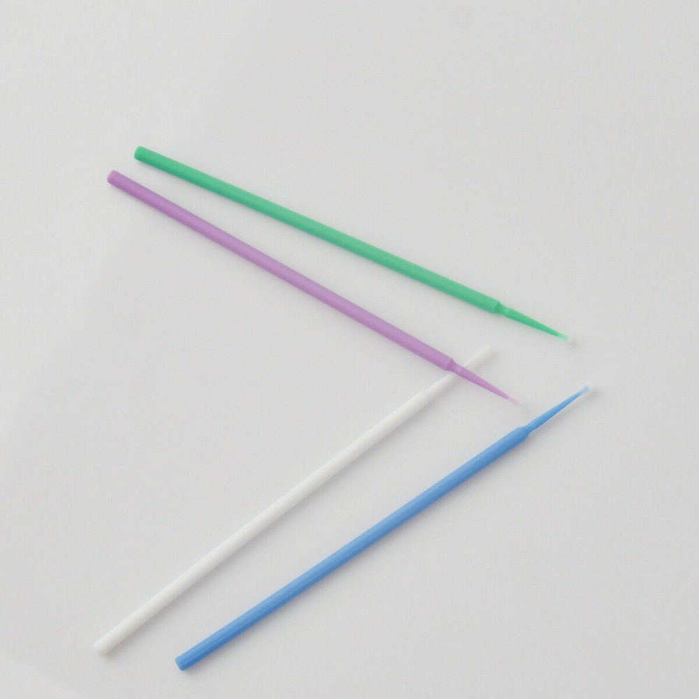 100 Pcs Dental Disposable Micro Applicator Brush Bendable 2.5mm Blue Regular