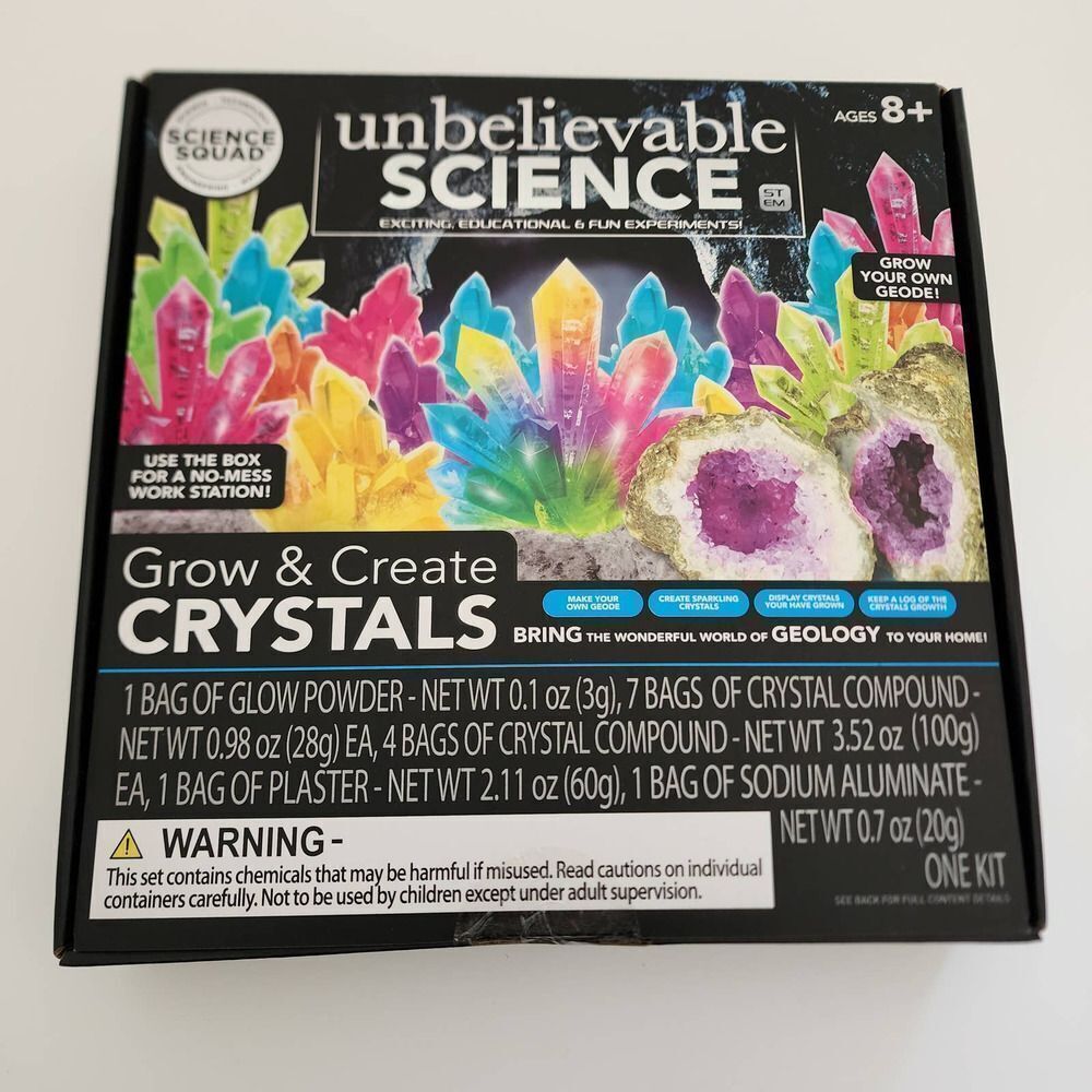 NEW Science Squad Unbelievable Science Grow & Create Crystals
