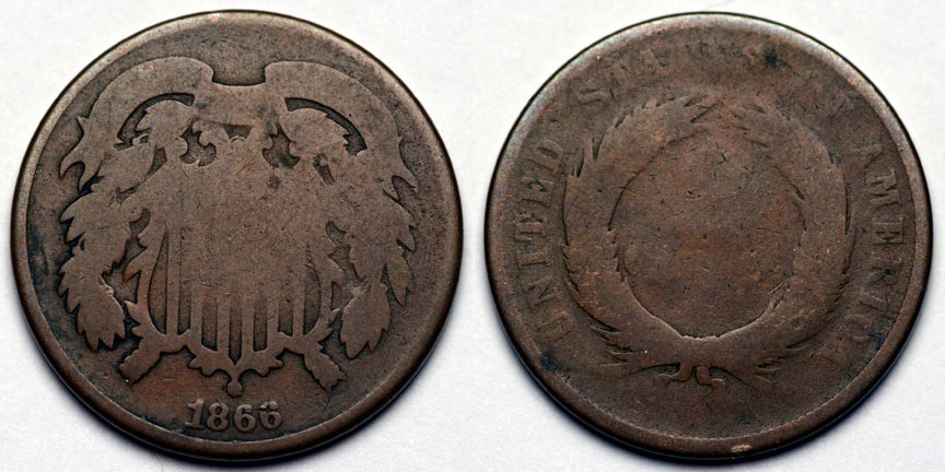 1866 Two Cent Piece
