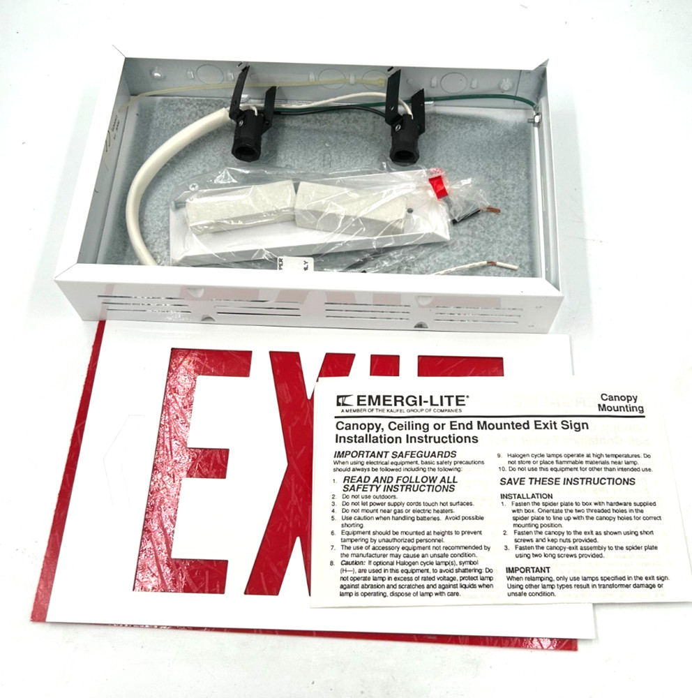 EMERGI-LITE WX11R single sided lighted exit back or end mount READ